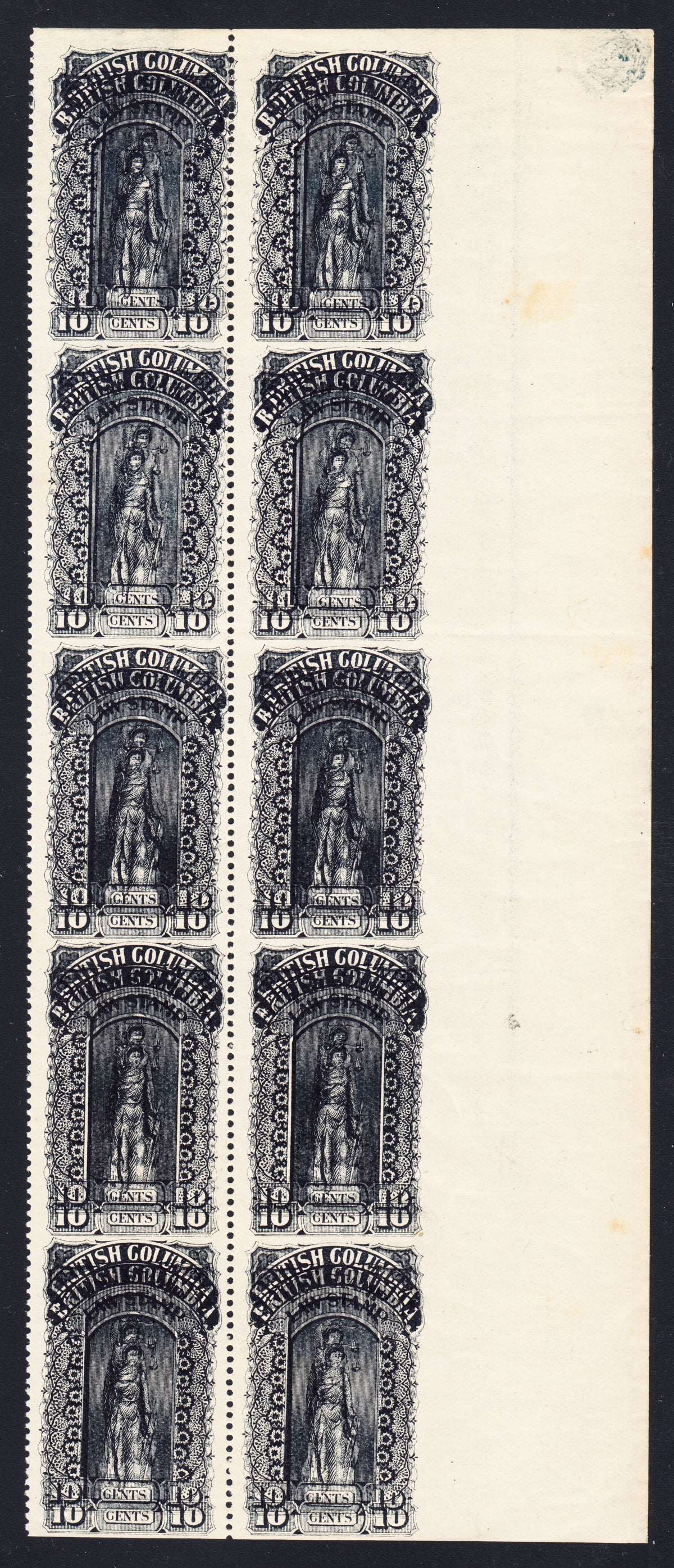 0016BC2204 - BCL16c,d - Imperforate, Double Print Block of 10