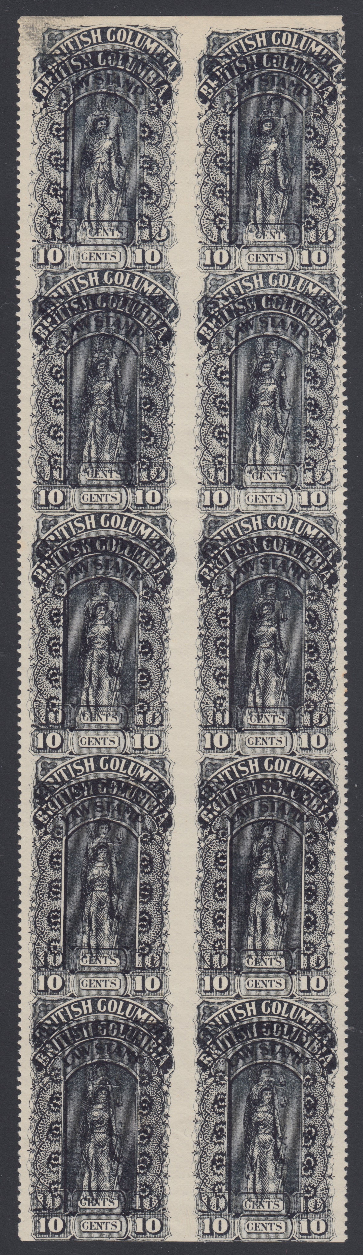 0016BC2204 - BCL16c,d - Imperforate, Double Print Block of 10 - UNIQUE