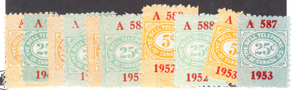 0245BT2204 - TBT131 - 140, 1949/1950/1951/1952/1953 Uncancelled Sets