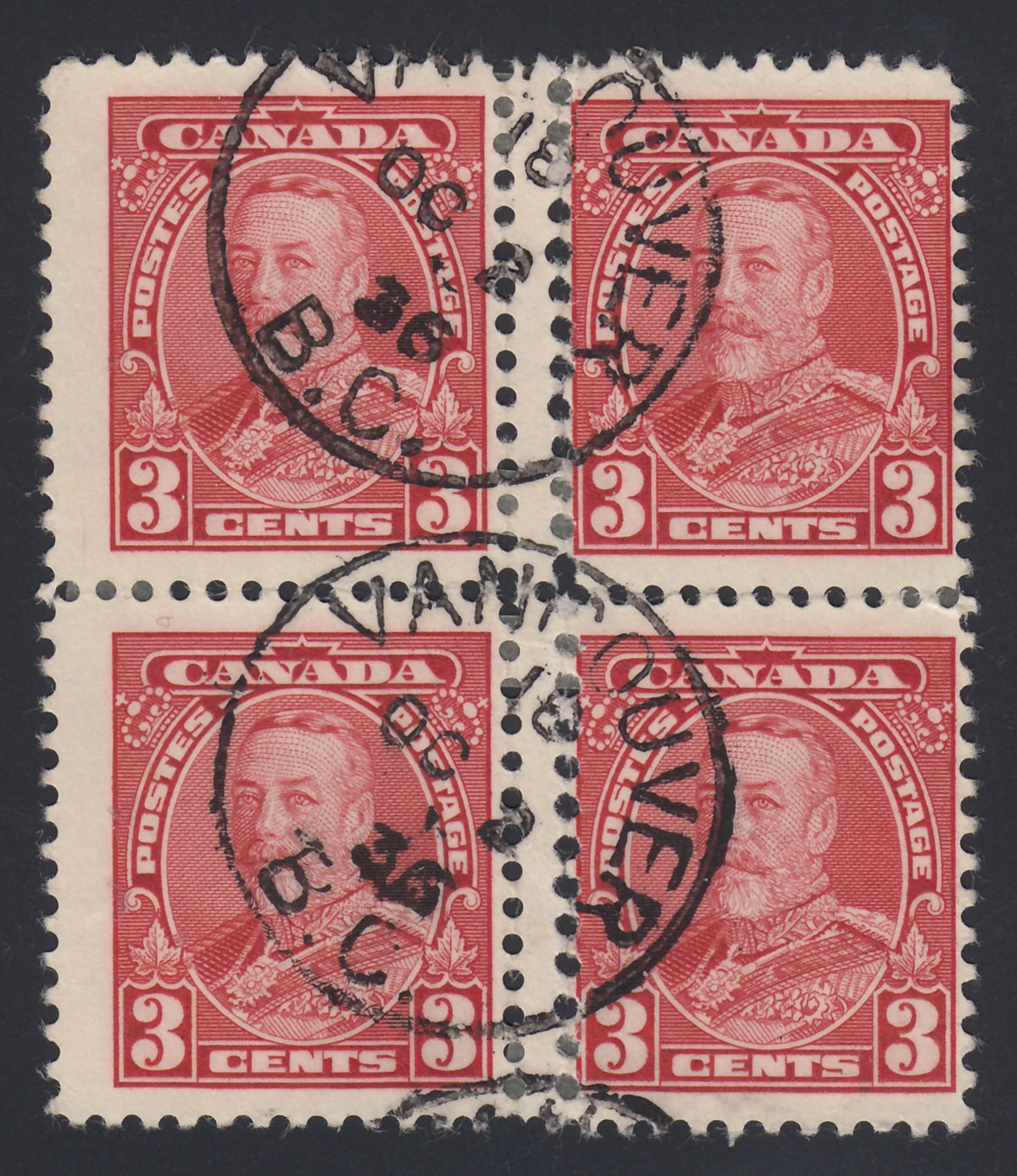 0219CA2105 - Canada #219 - Used Block, Double Perf.