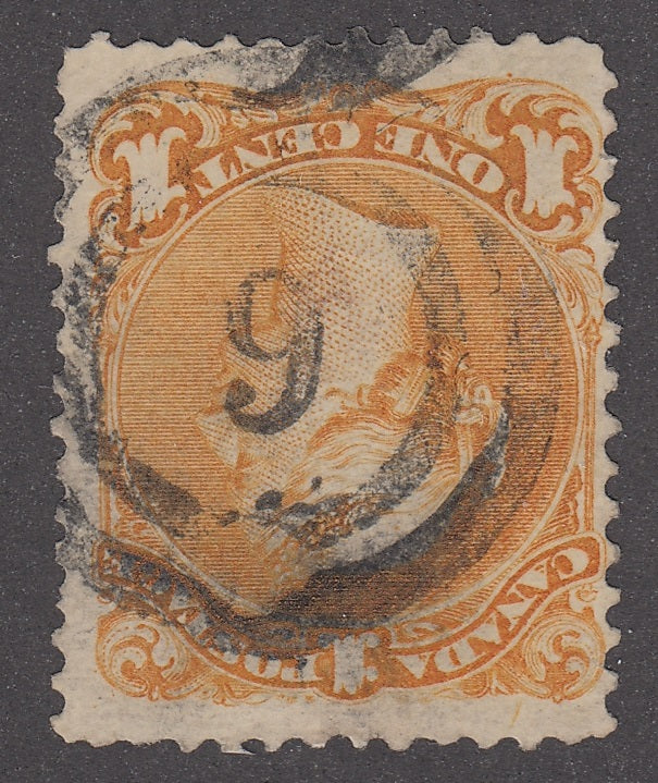 0023CA2201 - Canada #23 - 2 Ring Numeral Cancel &#39;9&#39;