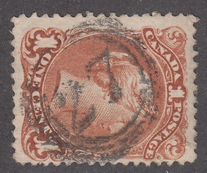 0022CA2103 - Canada #22, 4-Ring Numeral Cancel &#39;27&#39;