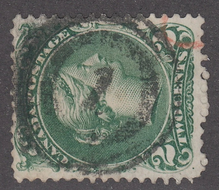 0024CA2103 - Canada #24, 2-Ring Numeral Cancel &#39;1&#39;