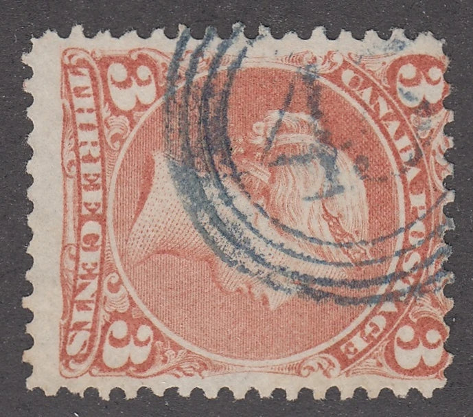 0025CA2103 - Canada #25, Blue 4-Ring Numeral Cancel &#39;45&#39;