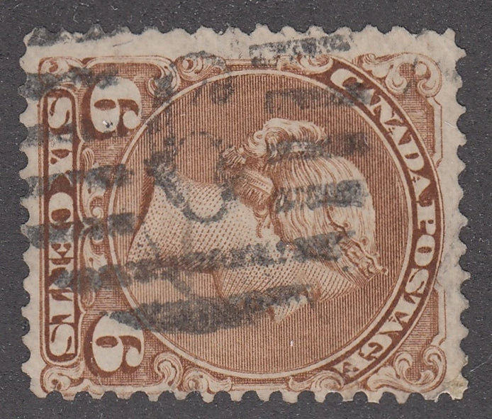 0027CA2103 - Canada #27a, Numeral Killer Cancel &#39;6&#39;