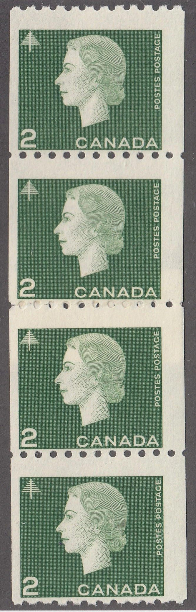 0406CA2102 - Canada #406 Mint Strip - Post Office Repair