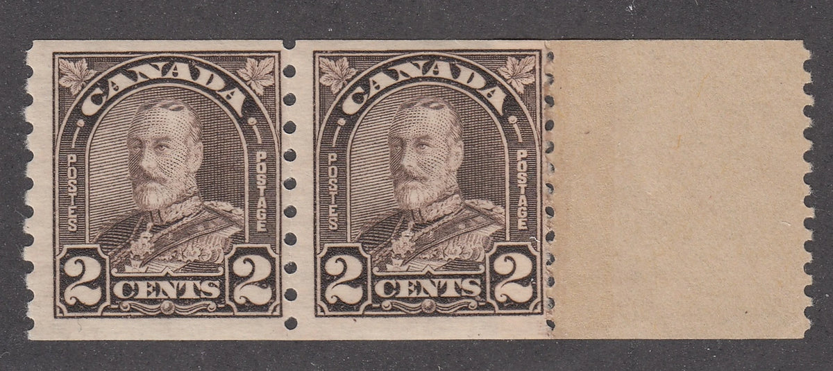 0182CA2105 - Canada #182 - Mint Coil Pair End Strip