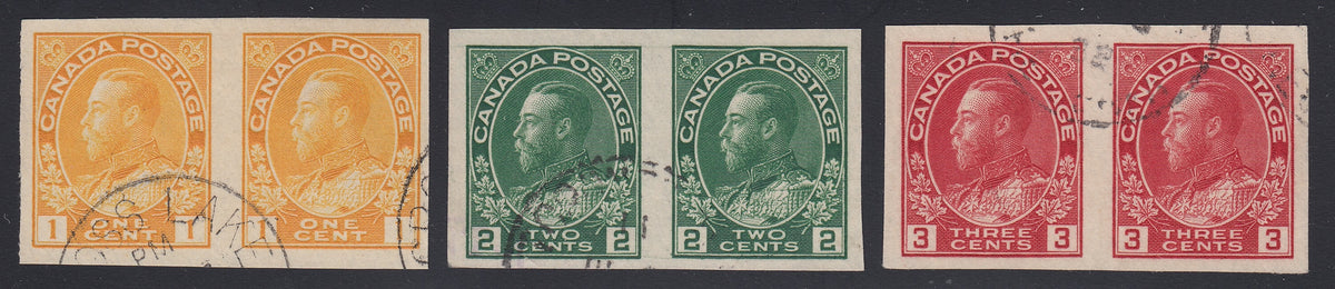 0136CA1803 - Canada #136 - 138 Imperf Pair Set