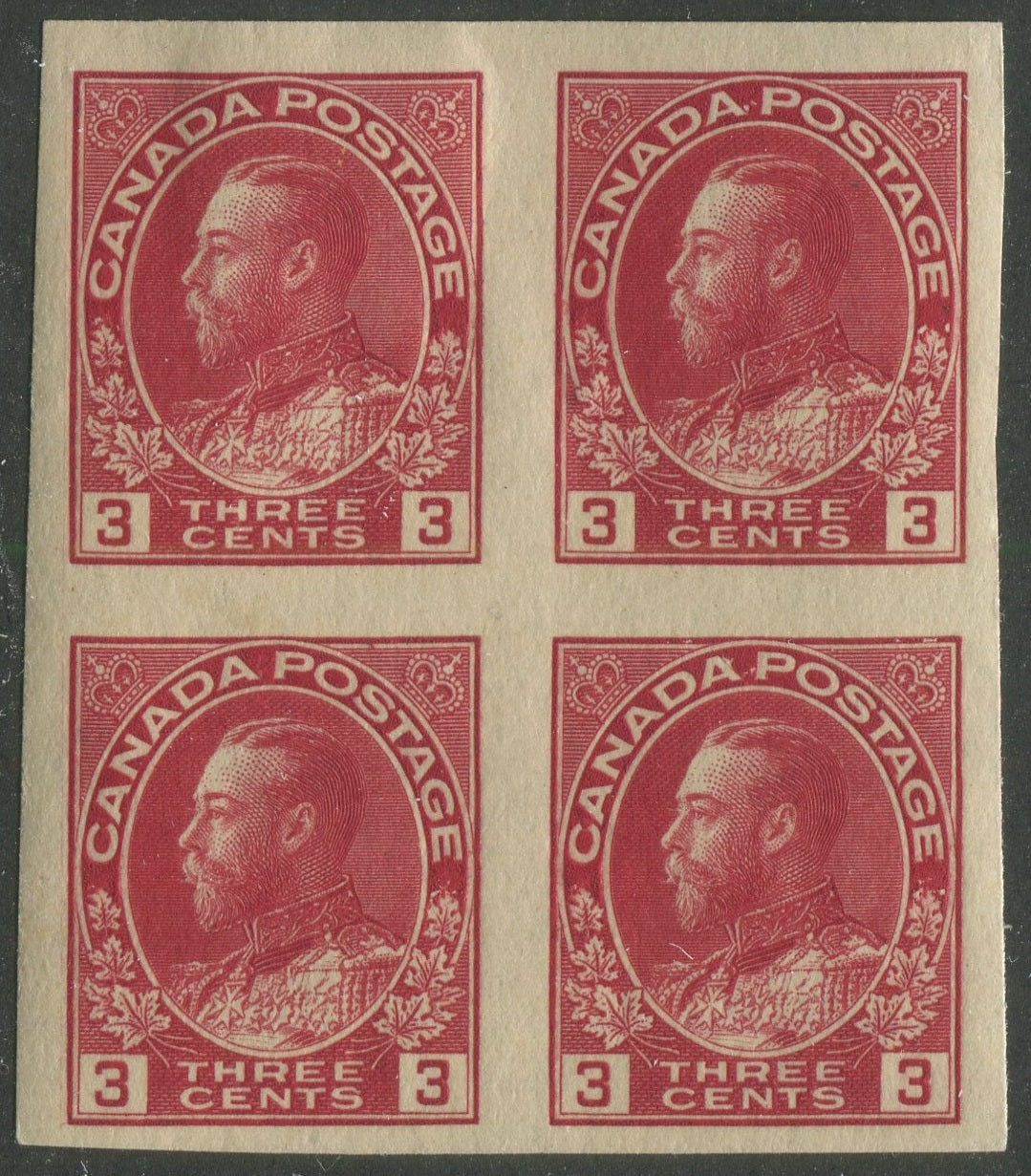 0138CA2303 - Canada #138 Imperf Block of 4