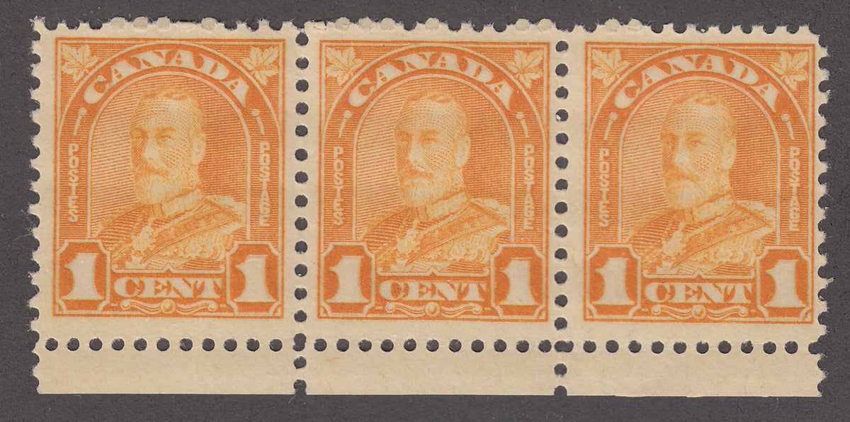 0162CA1805 - Canada #162i Mint Strip of 3, Major Re-Entry