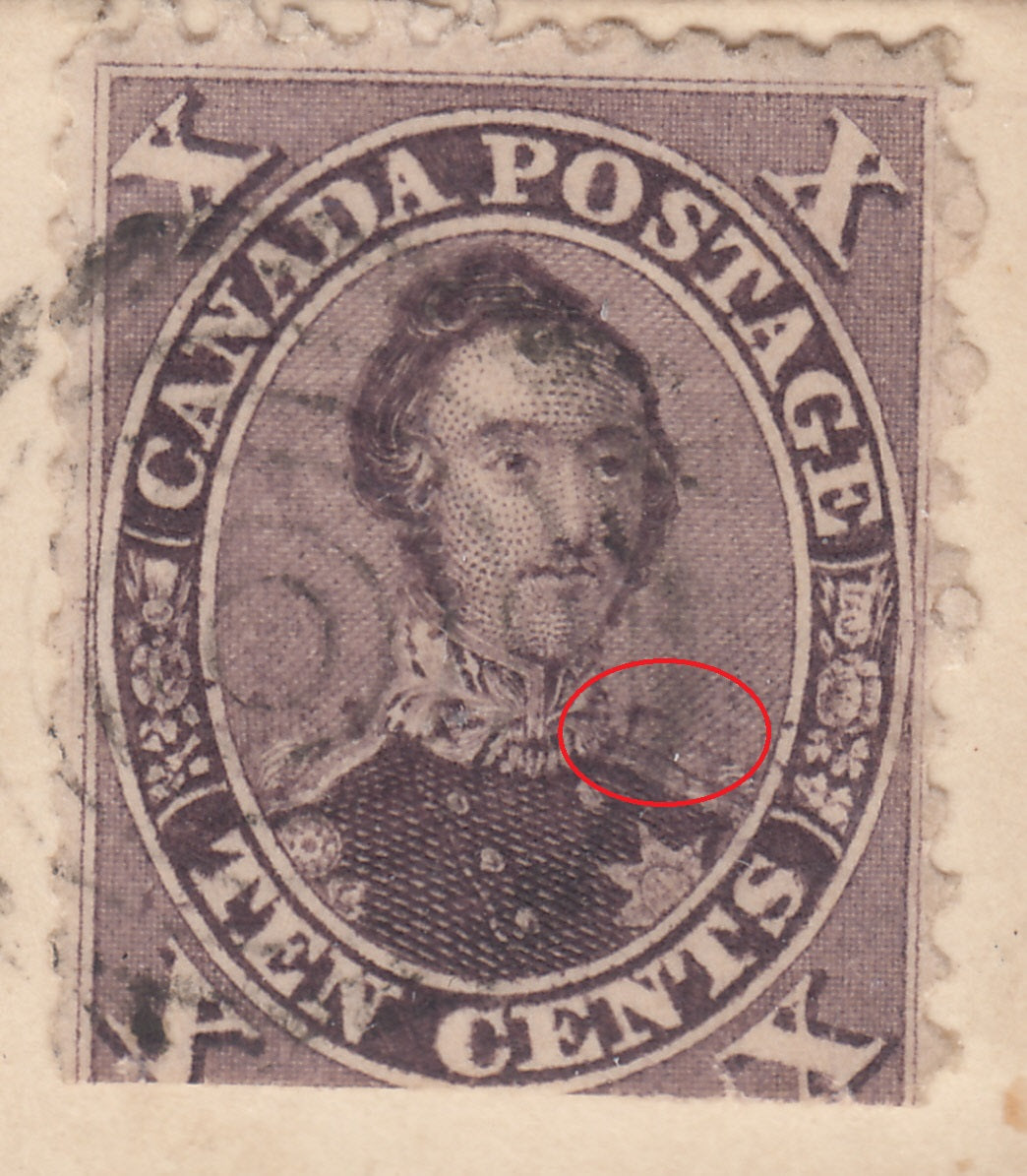 0017CA2204 - Canada #17v, Double Epaulette Variety on Cover