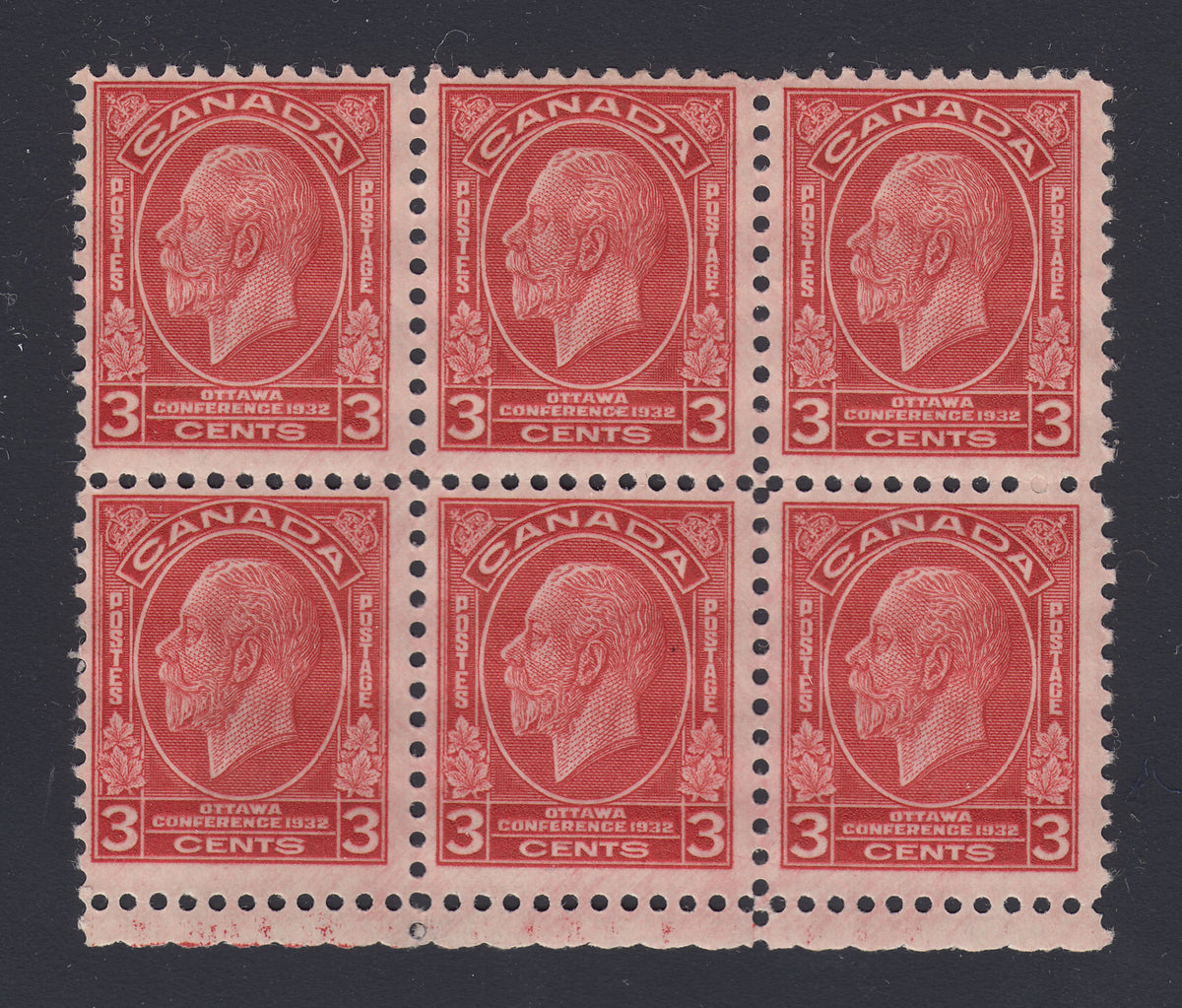 0192CA1710 - Canada #192i - Mint &#39;Broken E&#39; Block of 6