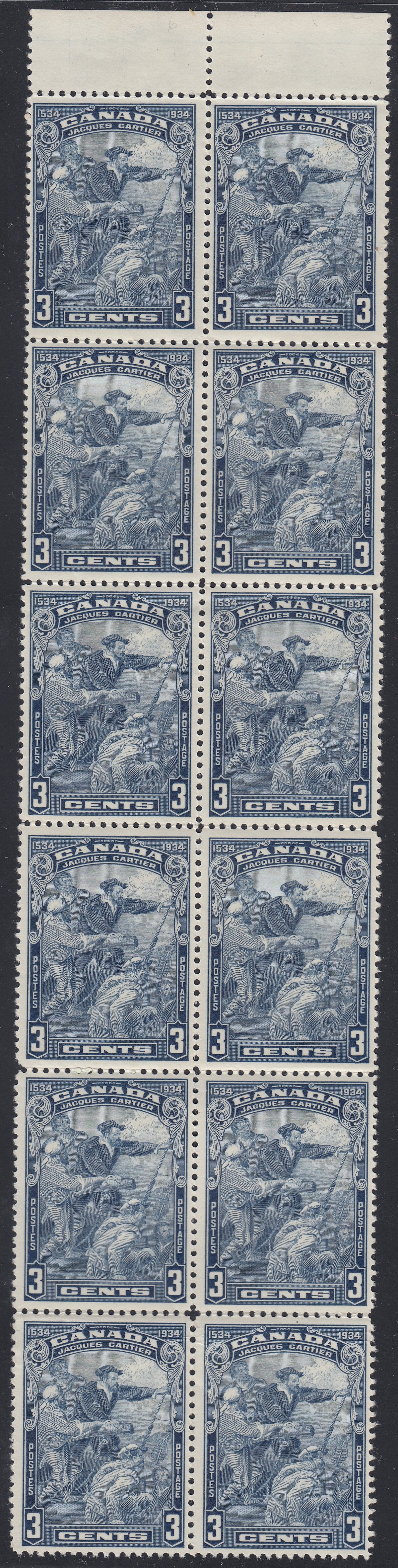 0208CA1802 - Canada #208 - Mint Block of 12 &#39;Topless 4&#39; Unlisted Variety