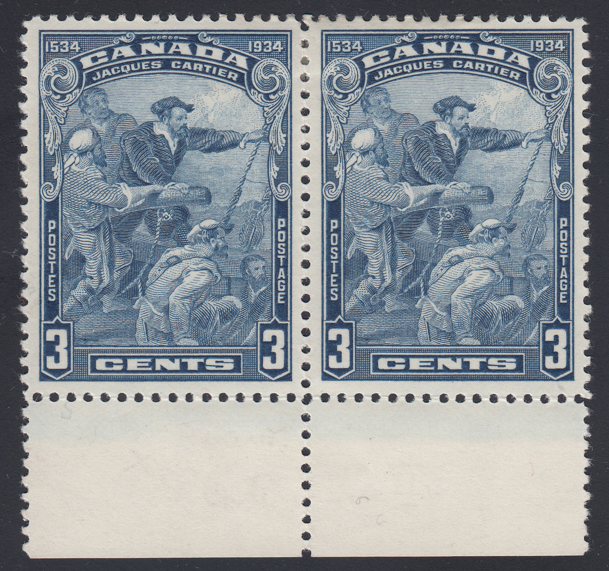 0208CA1805 - Canada #208ii Mint Pair, &#39;Scarface&#39; Variety