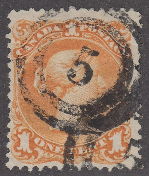 0023CA2103 - Canada #23, 2-Ring Numeral Cancel &#39;5&#39;