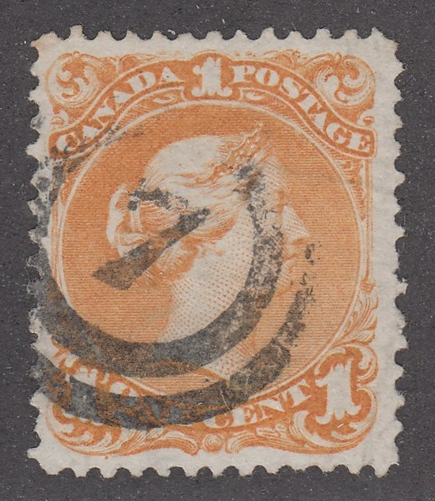 0023CA2103 - Canada #23, 2-Ring Numeral Cancel &#39;7&#39;