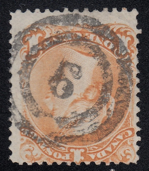 0023CA2103 - Canada #23iii, 2-Ring Numeral Cancel &#39;6&#39;