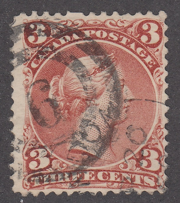 0025CA2103 - Canada #25, 2-Ring Numeral Cancel &#39;6&#39;