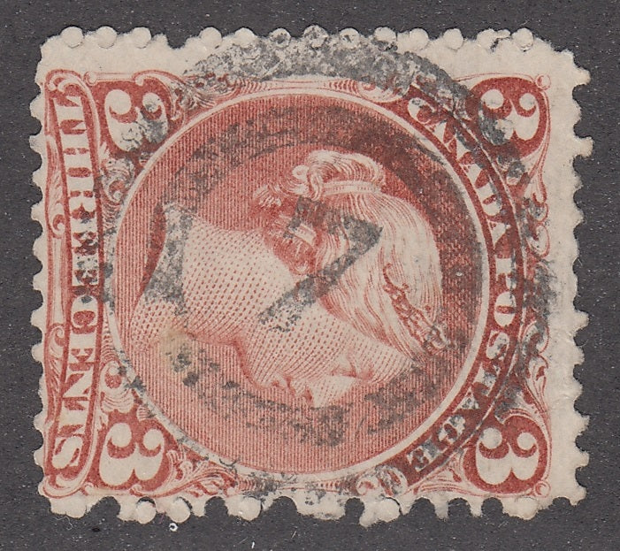 0025CA2103 - Canada #25, 2-Ring Numeral Cancel &#39;7&#39;