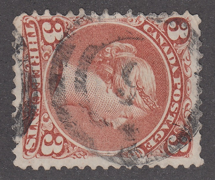 0025CA2103 - Canada #25, 2-Ring Numeral Cancel &#39;9&#39;