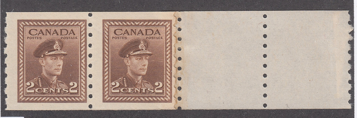 0264CA2103 - Canada #264 - Mint Coil Pair End Strip