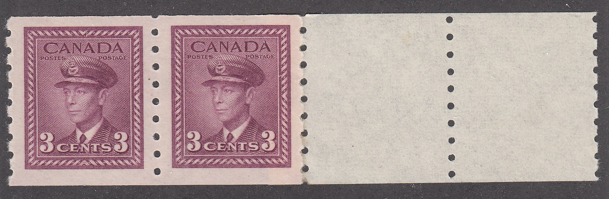 0266CA2103 - Canada #266 - Mint Coil Pair End Strip