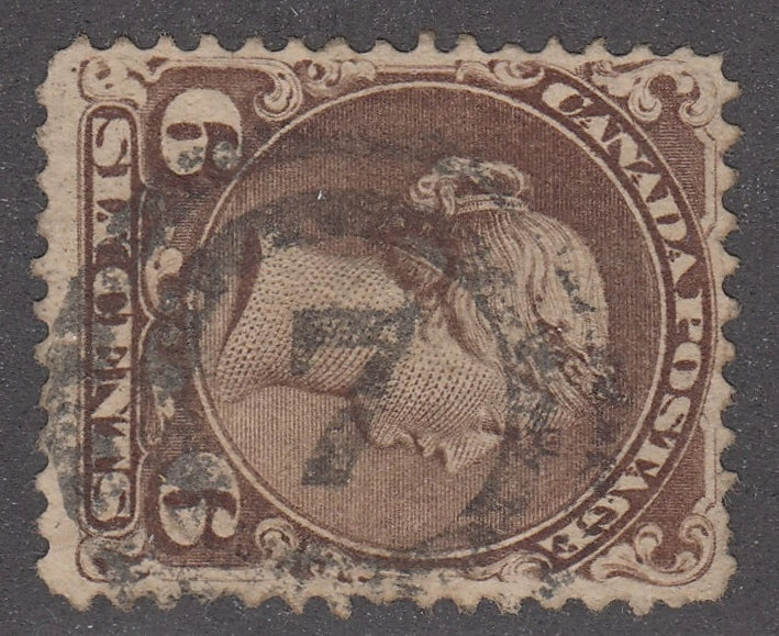 0027CA2103 - Canada #27, 2-Ring Numeral Cancel &#39;7&#39;