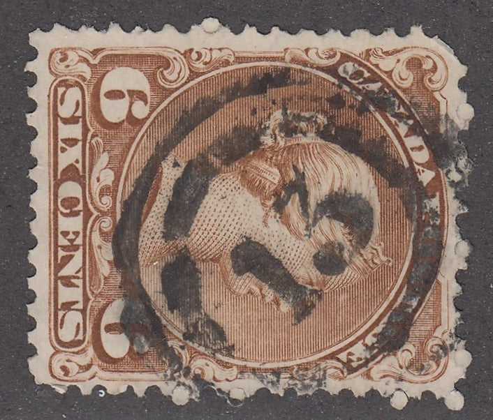 0027CA2103 - Canada #27a, 2-Ring Numeral Cancel &#39;13&#39;