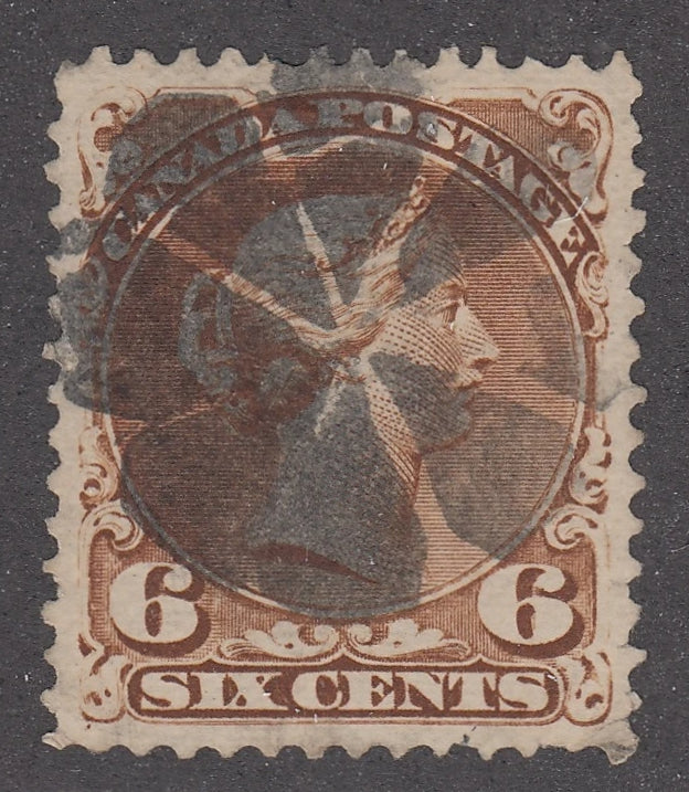 0027CA2103 - Canada #27a, Fancy Cancel