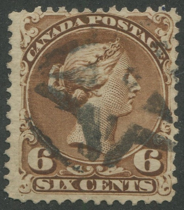 0027CA2302 - Canada #27a, Fancy Cork Cancel