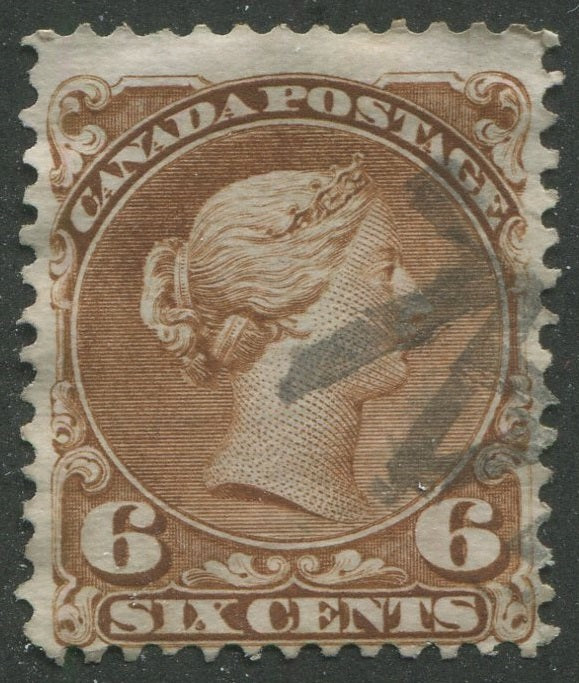 0027CA2304 - Canada #27a, Fancy Cork Cancel