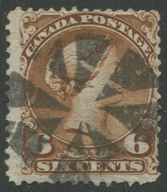 0027CA2304 - Canada #27a, Fancy Cork Cancel