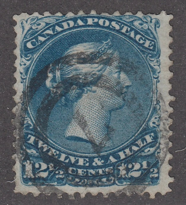 0028CA2103 - Canada #28, 2-Ring Numeral Cancel &#39;7&#39;