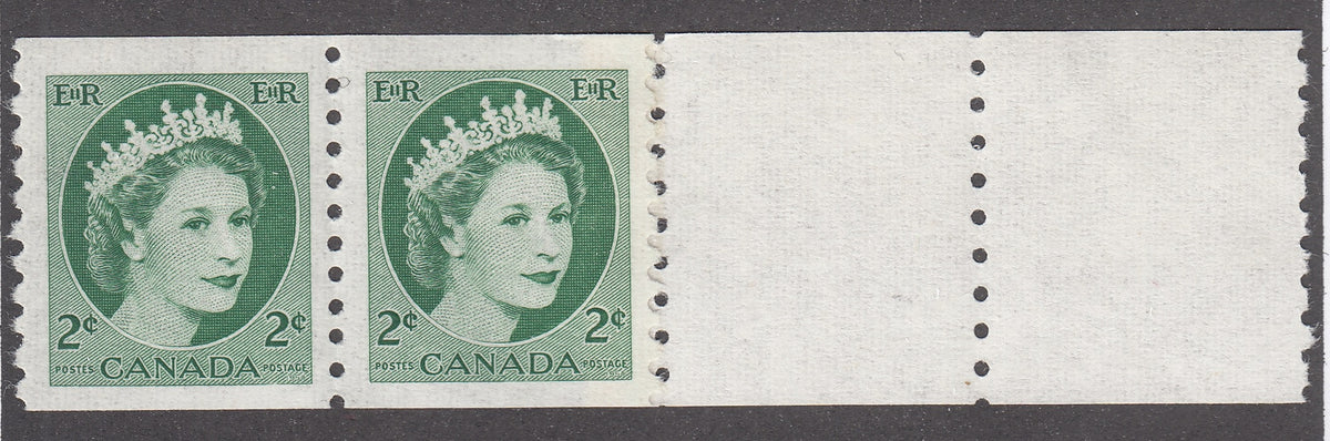0345CA2103 - Canada #345 - Mint Coil Pair End Strip