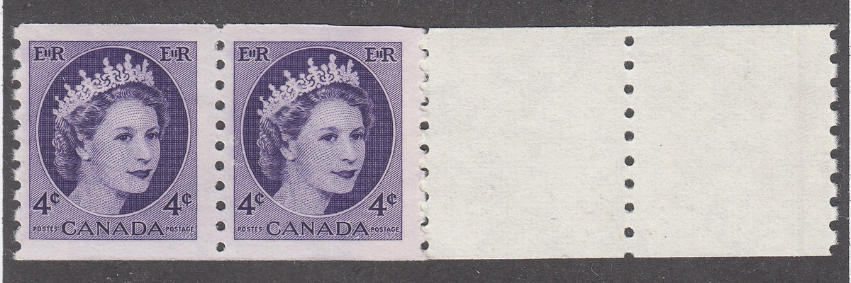 0347CA2103 - Canada #347 - Mint Coil Pair End Strip