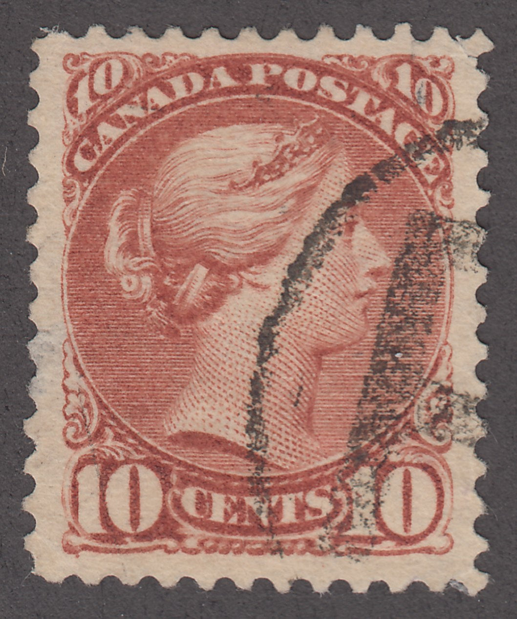 0045CA1801 - Canada #45iv - Used, Gash in Right &#39;1&#39; Variety