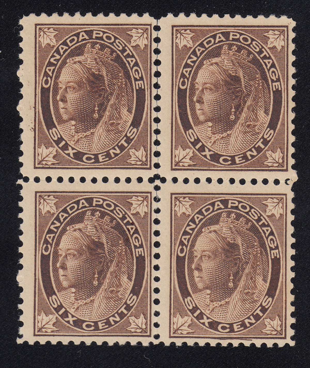 0071CA1803 - Canada #71, 71i - Mint Block of 4, Engraver&#39;s Slip at Bottom Variety, w/Cert