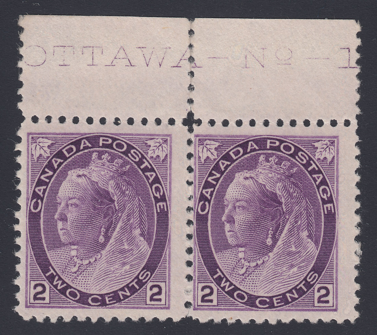 0076CA1710 - Canada #76iii, 76 - Mint Plate Pair