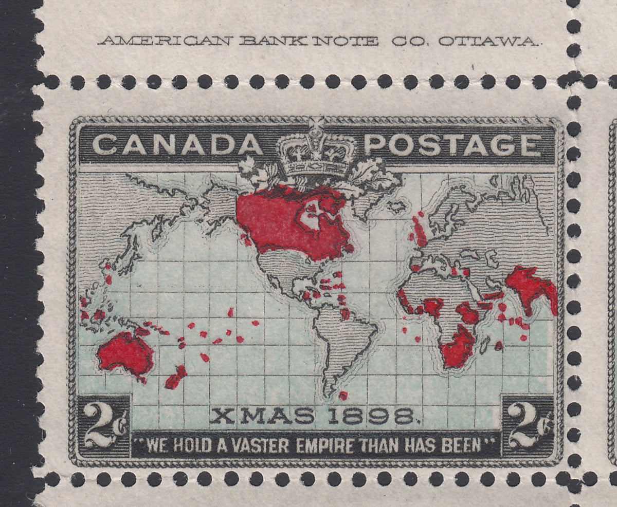 0086CA1810 - Canada #86, Inscription Block of 6, Major Re-entry