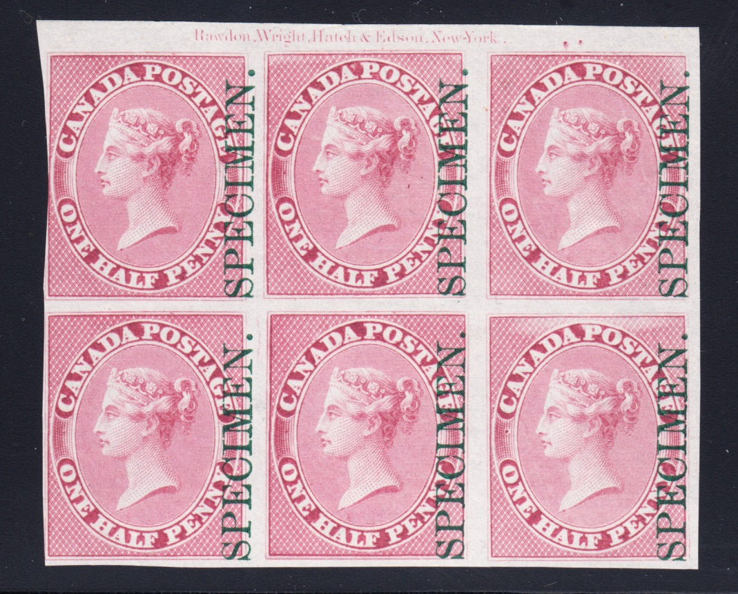 0008CA1812 - Canada #8Pi - Mint Plate Proof Block of 6, MAJOR RE-ENTRY