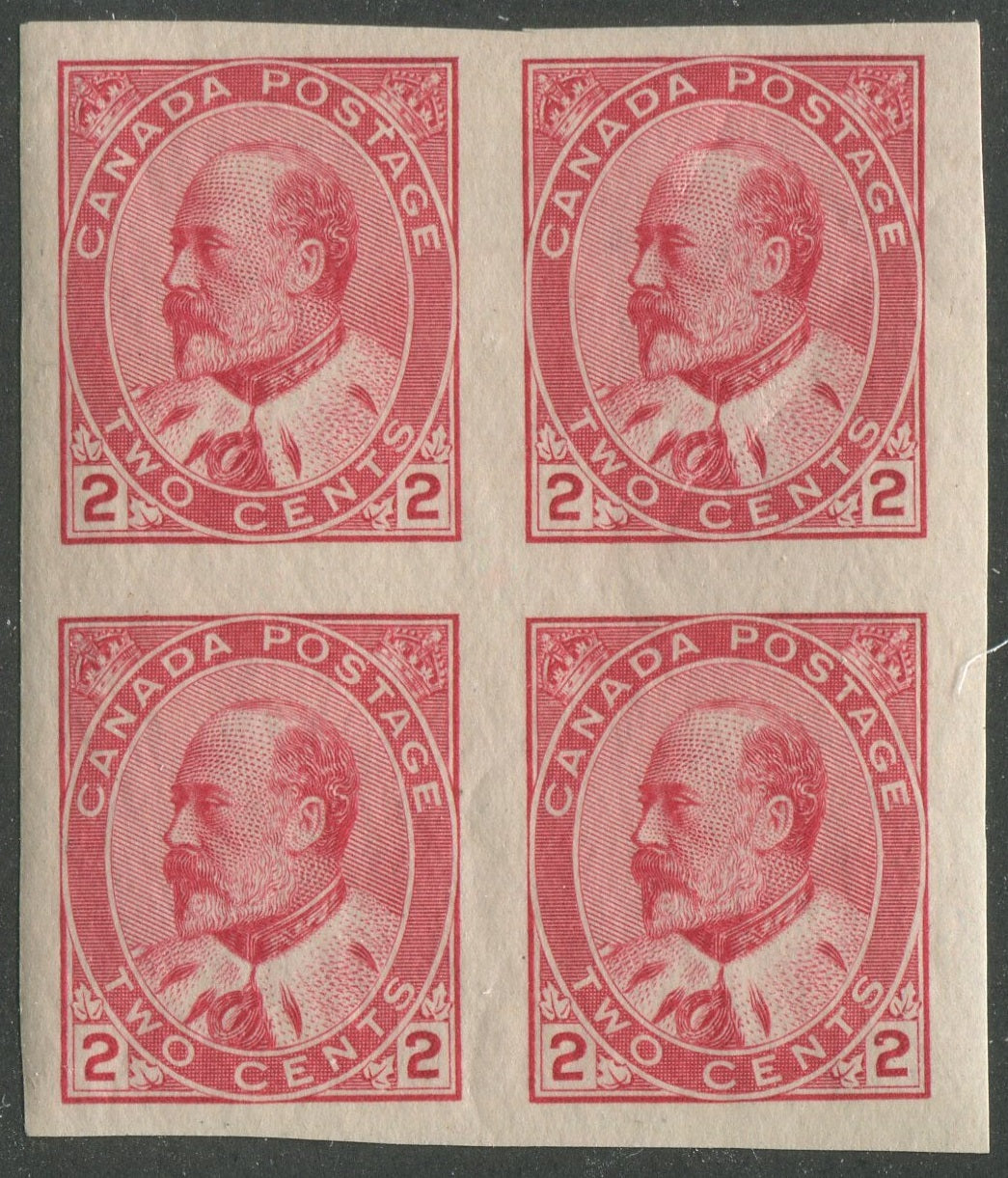 0090CA2303 - Canada #90A Imperf Block of 4