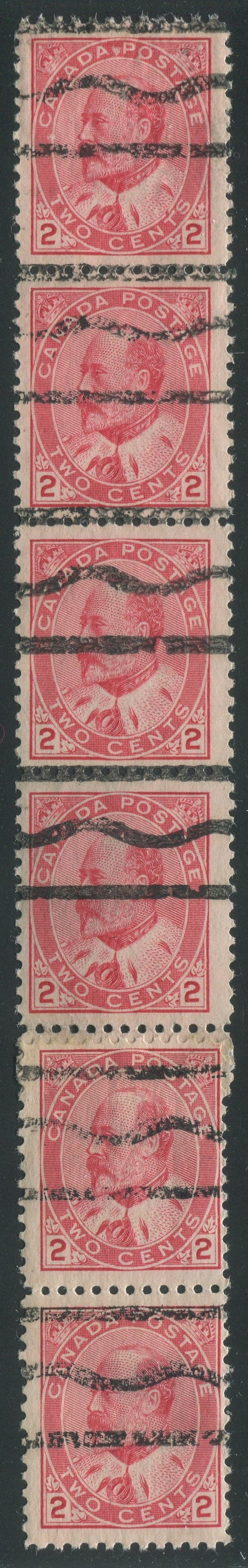 0090CA2302 - Canada #90xxxi Mint Experimental Coil Paste-Up Strip of 6