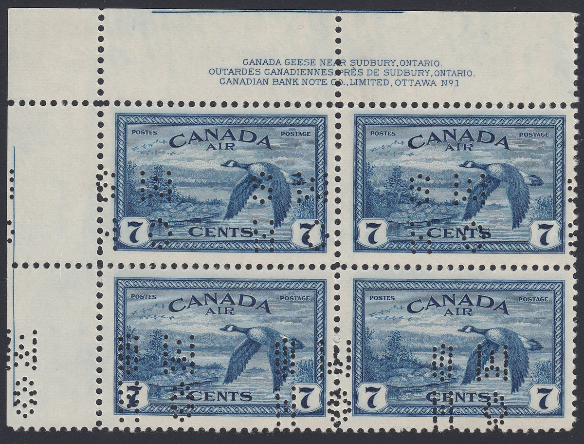 0337CA1804 - Canada OC9 &#39;C + CX&#39; - Mint Plate Block of 4