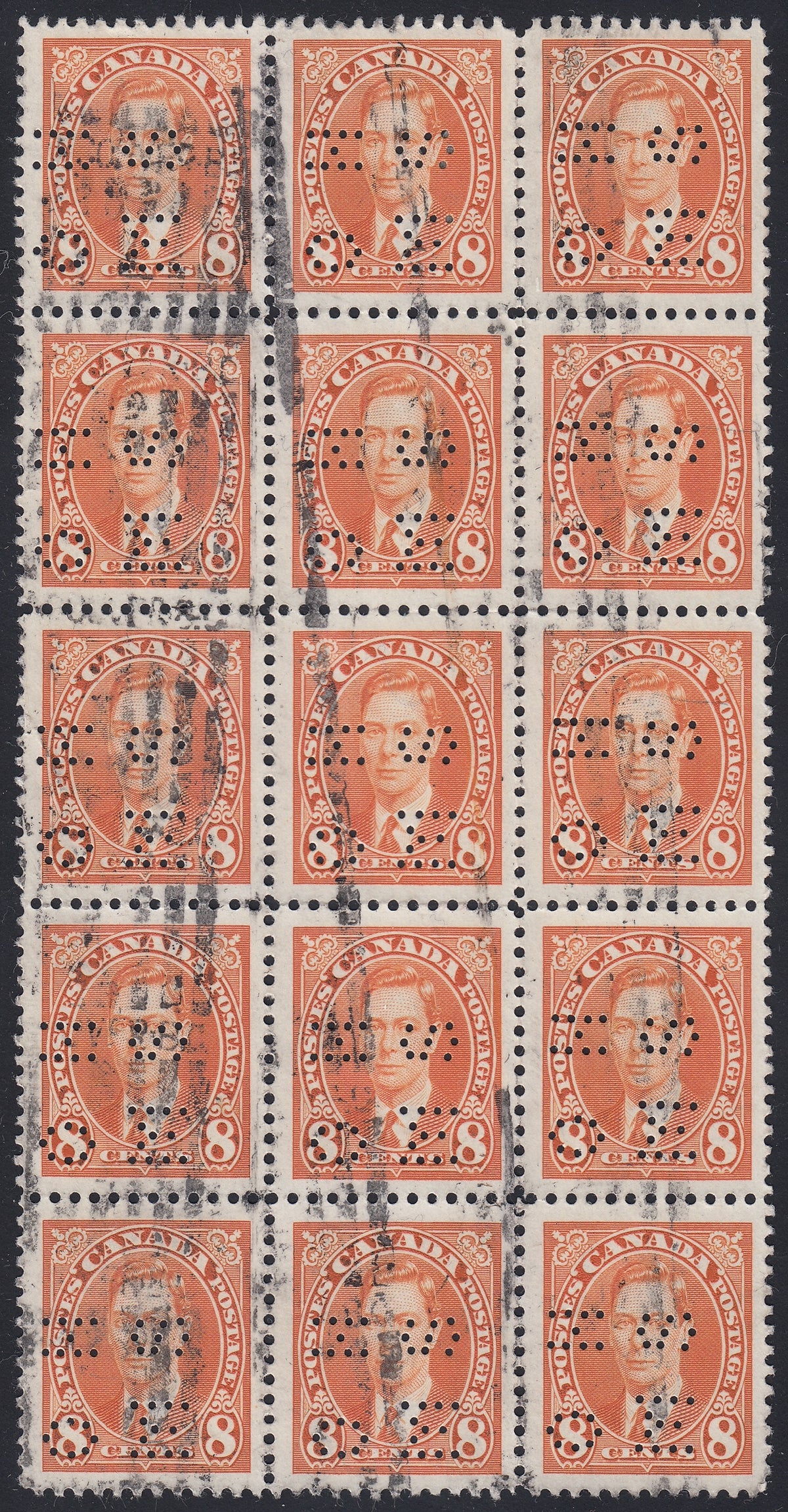 0298CA1805 - Canada O236 &#39;E&#39; Used Block of 15