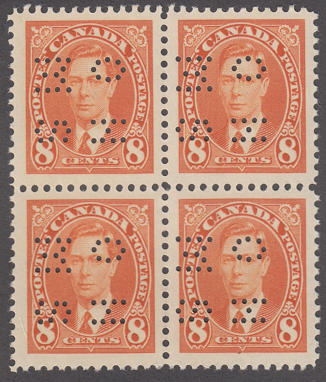 0298CA1804 - Canada O236 &#39;F&#39; Mint Block of 4