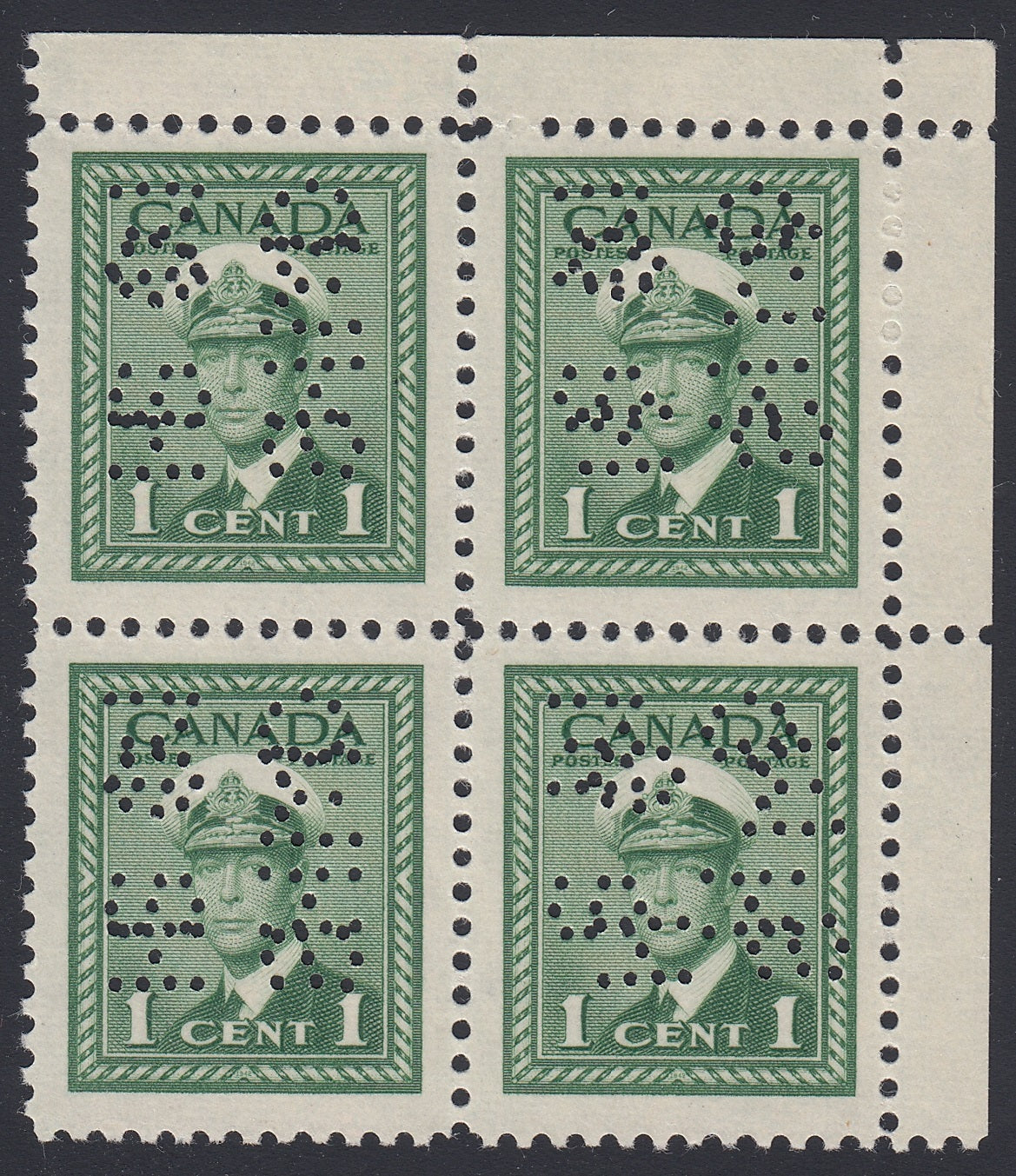 0310CA1804 - Canada O249 &#39;F + G&#39; Mint Block of 4