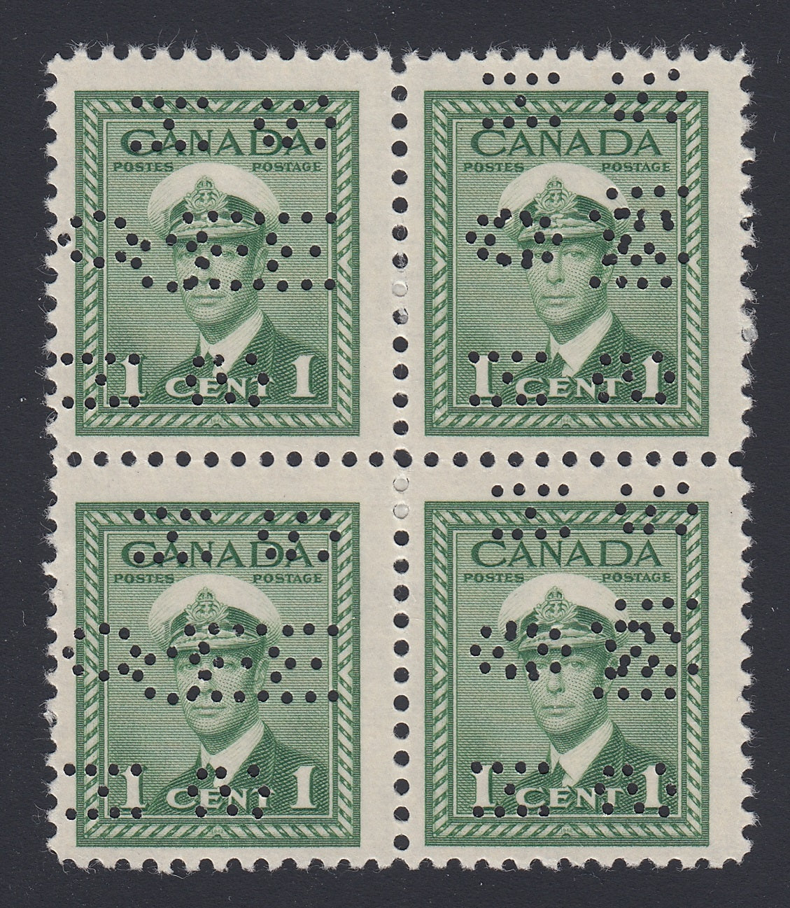 0310CA1804 - Canada O249 &#39;E + F&#39; Mint Block of 4