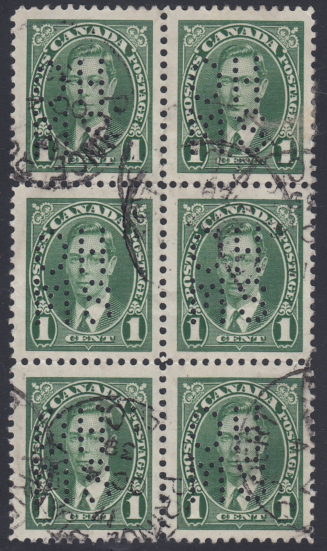 0258CA1804 - Canada OA231s &#39;A&#39; - Used Block of 6