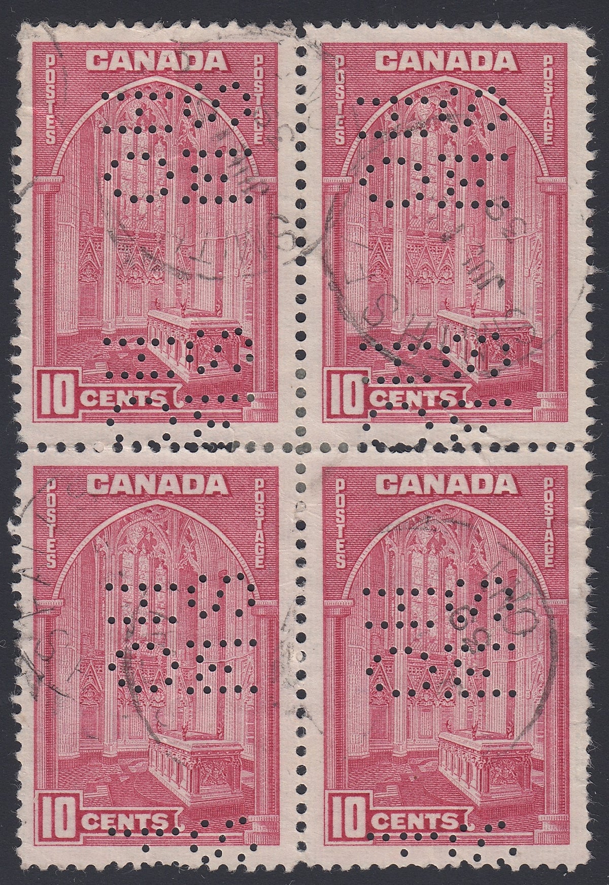 0266CA1804 - Canada OA241as &#39;E&#39; Used Block of 4