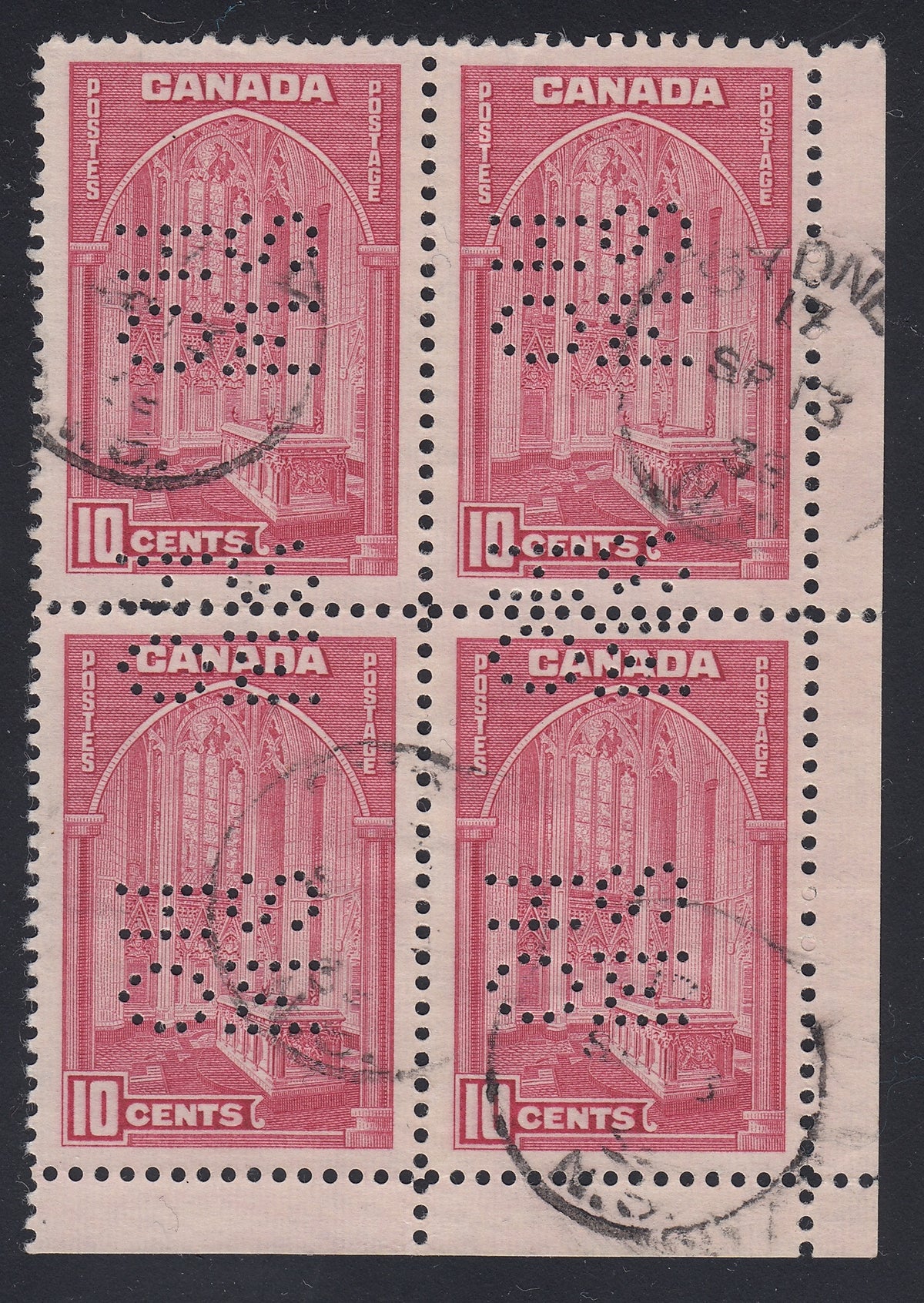 0266CA1804 - Canada OA241s &#39;E&#39; Used Block of 4
